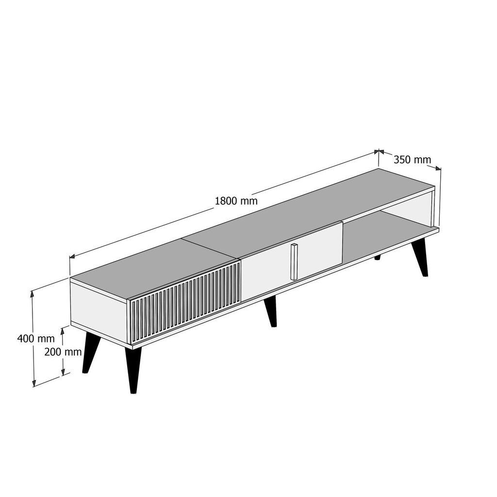 TV alus Asir, 180x40x35 cm, pruun/must hind ja info | Televiisori alused | hansapost.ee