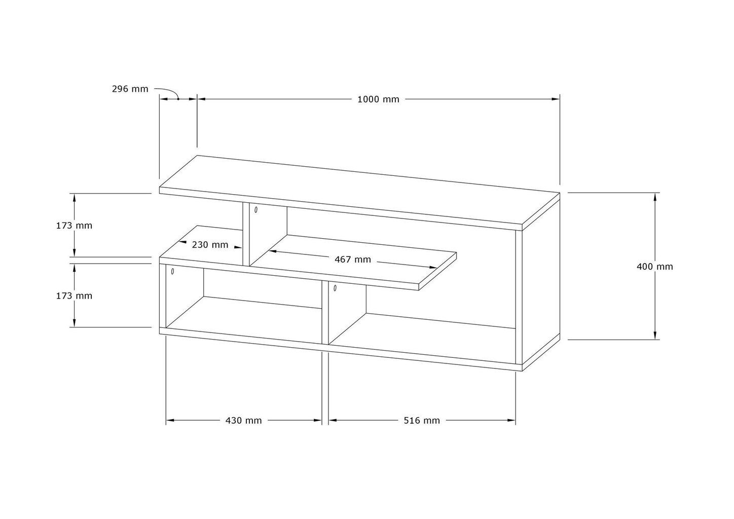 TV alus Asir, 100x40x29,6 cm, must цена и информация | Televiisori alused | hansapost.ee