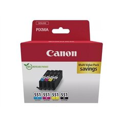Canon CLI-551 BK/C/M/Y (6509B015) цена и информация | Картриджи для струйных принтеров | hansapost.ee