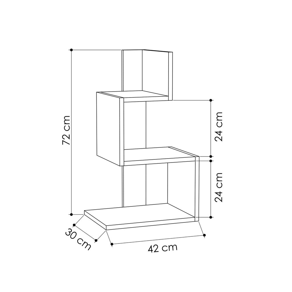 Riiul, Asir, 42 x 72 x 30 cm, valge hind ja info | Riiulid | hansapost.ee