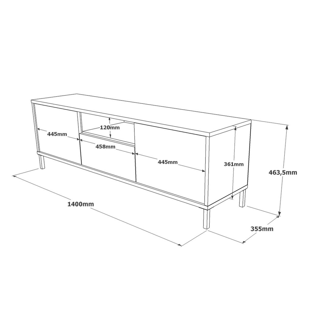 TV alus, Asir, 140 x 47 x 36 cm, must hind ja info | Televiisori alused | hansapost.ee