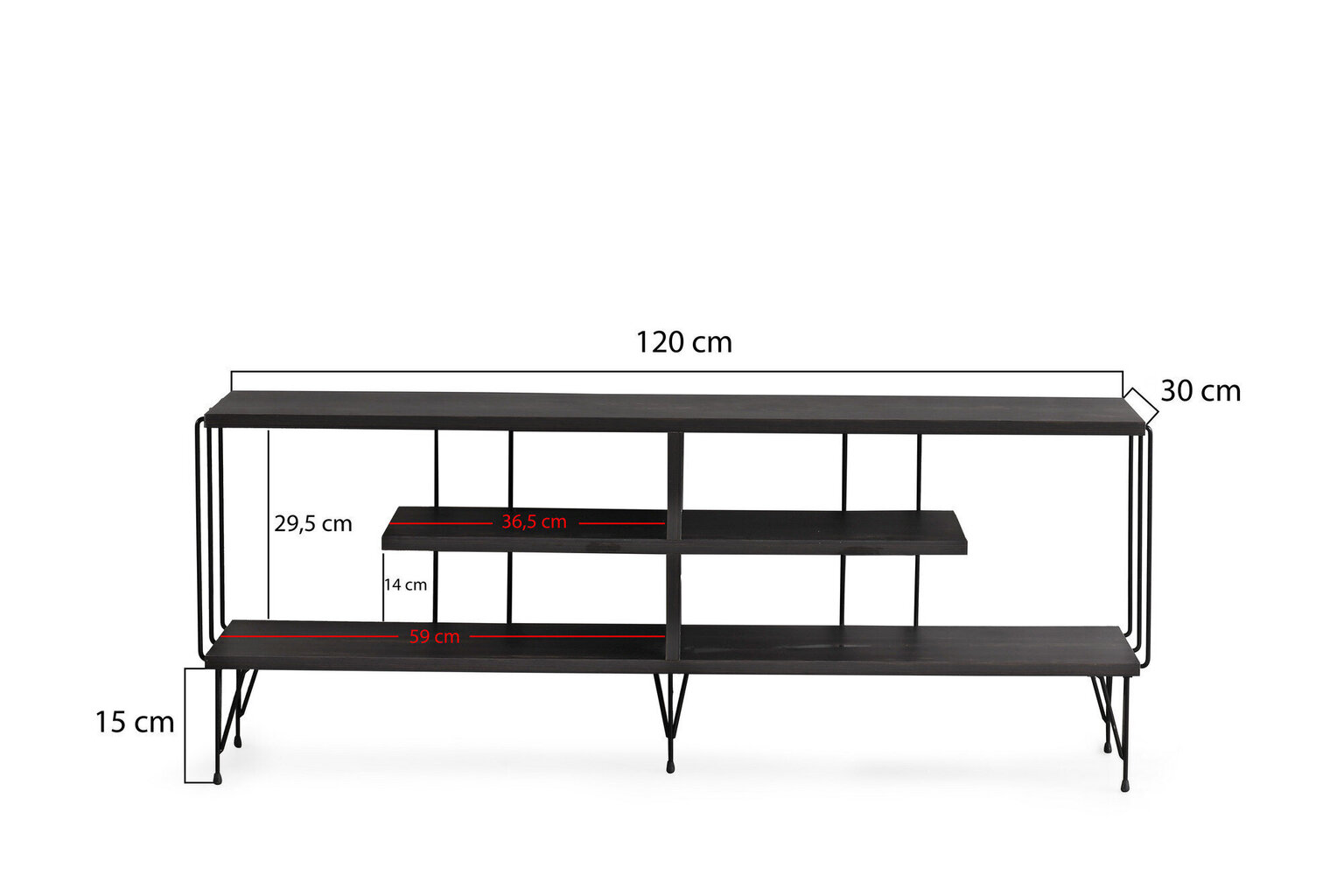 TV alus Asir, 120x44,5x30cm, tumepruun цена и информация | Televiisori alused | hansapost.ee