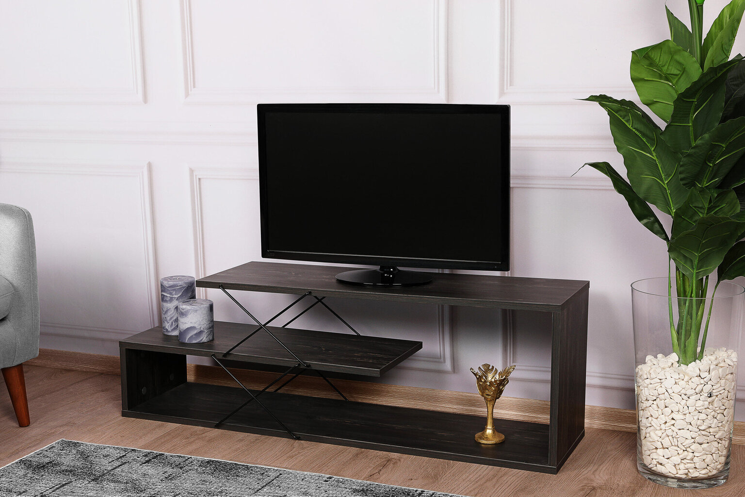 TV alus Asir, 120x40x30cm, tumepruun hind ja info | Televiisori alused | hansapost.ee