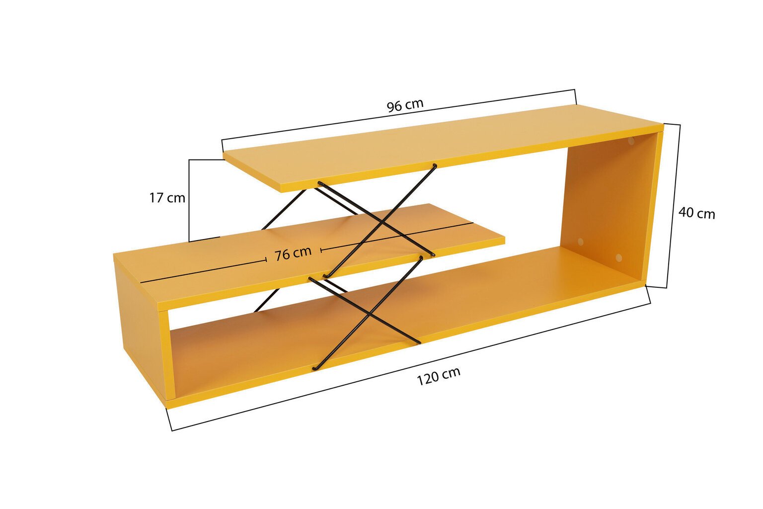 TV alus Asir, 120x40x30cm, kollane цена и информация | Televiisori alused | hansapost.ee