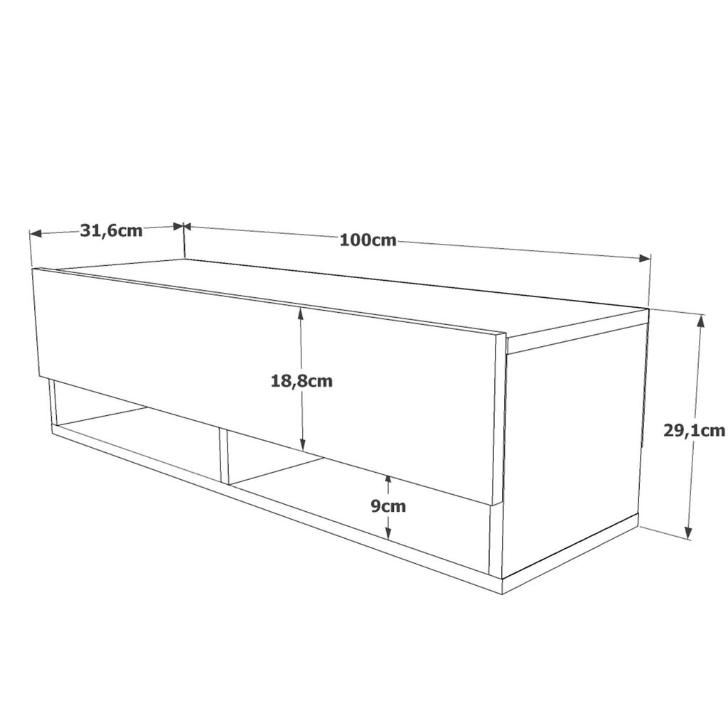 TV alus Asir, 100x29,1x31,6cm, valge ja beež hind ja info | Televiisori alused | hansapost.ee