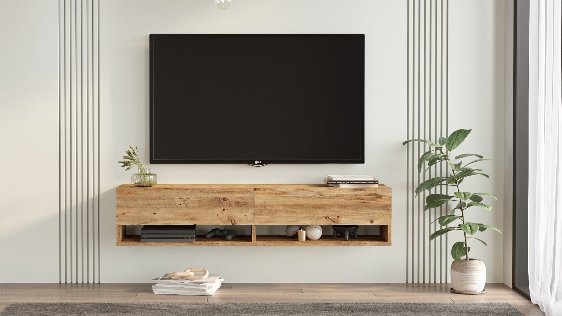 TV alus Asir, 140x29,1x31,6cm, pruun hind ja info | Televiisori alused | hansapost.ee