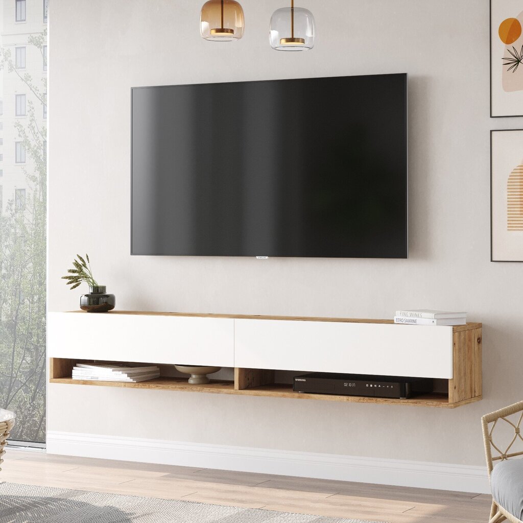 TV alus Asir, 180x29,1x31,6cm, valge цена и информация | Televiisori alused | hansapost.ee