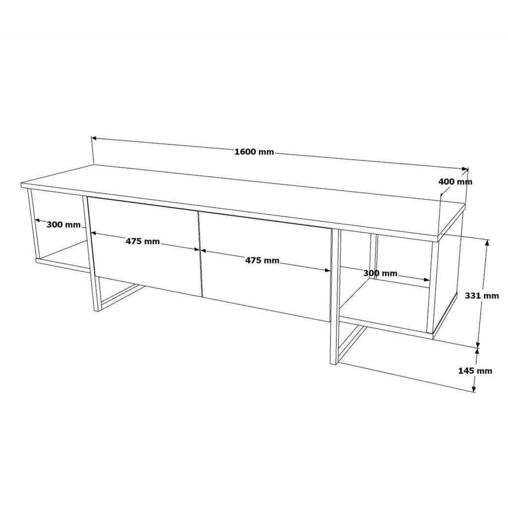 TV alus Asir, 160x47,6x40cm, helepruun hind ja info | Televiisori alused | hansapost.ee