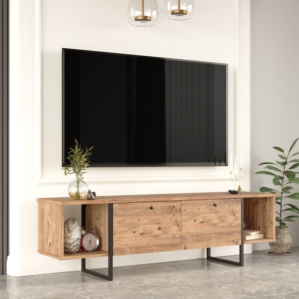 TV alus Asir, 160x47,6x40cm, helepruun цена и информация | Televiisori alused | hansapost.ee