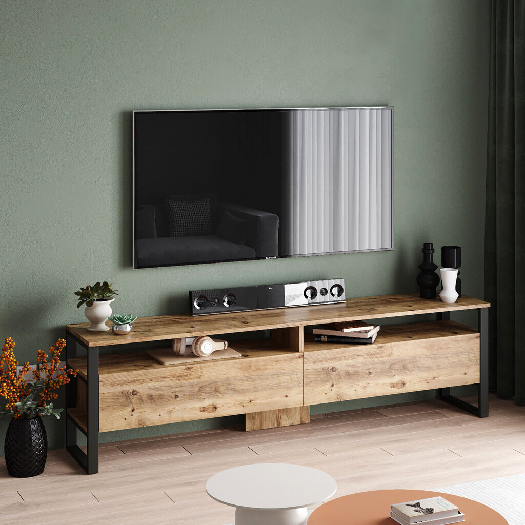 TV alus Asir, 180x56x35,5cm, pruun цена и информация | Televiisori alused | hansapost.ee