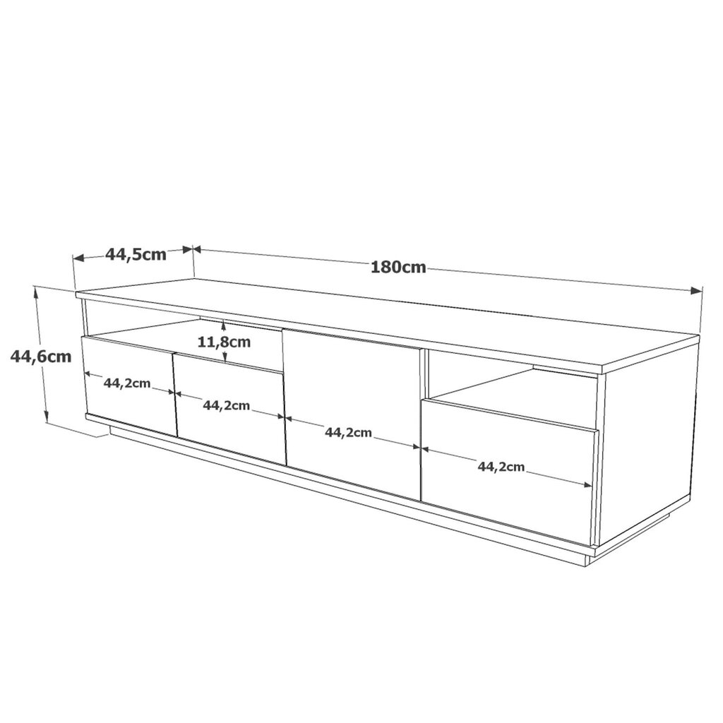 TV alus Asir, 180x44,6x44,5cm, valge/beež hind ja info | Televiisori alused | hansapost.ee