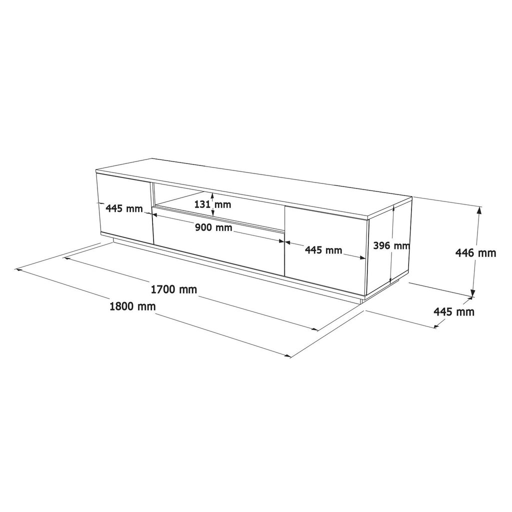 Elutoamööbli komplekt Asir, 180x44,6x44,5cm, 90x28,6x60cm, valge/beež hind ja info | Televiisori alused | hansapost.ee