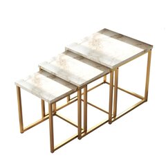 Диванный стол Asir, 40x41,8x40см, бело-золотой/золотой цвет цена и информация | Журнальные столики | hansapost.ee
