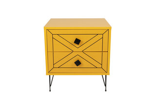 Öökapp 50cm x 55cm x 40 cm kollane price and information | Nightstands | hansapost.ee