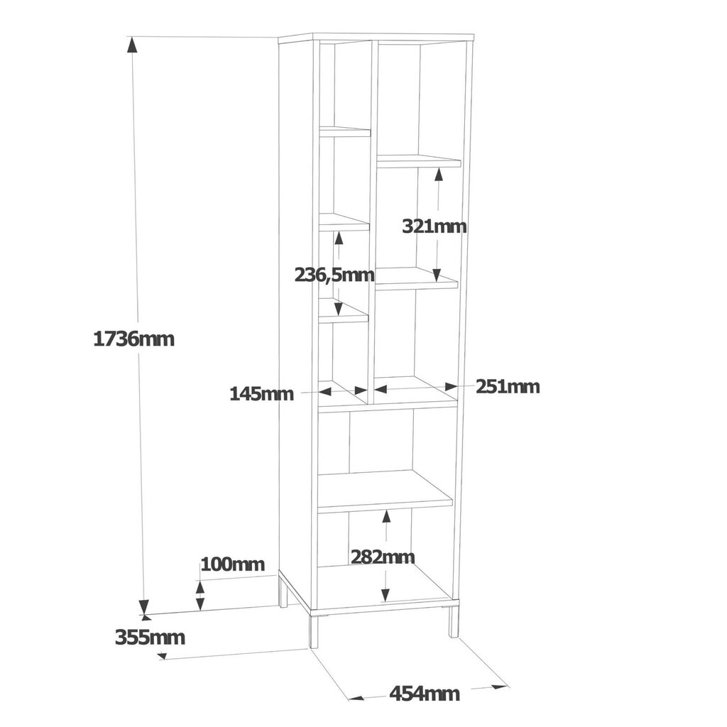 Kapp Asir, 45x173,6x35,5cm, valge hind ja info | Vannitoakapid | hansapost.ee