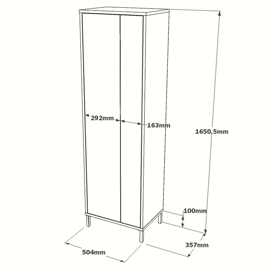 Kapp Asir, 50,4x165x35,6cm, valge/beež hind ja info | Vannitoakapid | hansapost.ee