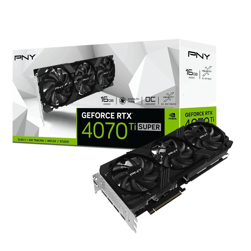 PNY GeForce RTX 4070 Ti Super Verto Overclocked Triple Fan (VCG4070TS16TFXPB1-O) цена и информация | Videokaardid | hansapost.ee