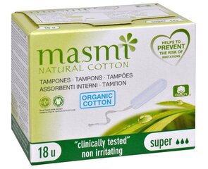 Tampoonid Masmi Natural Cotton, 18 tk hind ja info | Tampoonid, hügieenisidemed ja menstruaalanumad | hansapost.ee