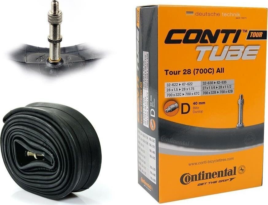 Sisekumm CONTINENTAL Tube Tour 28 All Valve Dunlop 32/47-609/642 hind ja info | Jalgratta sisekummid ja rehvid | hansapost.ee