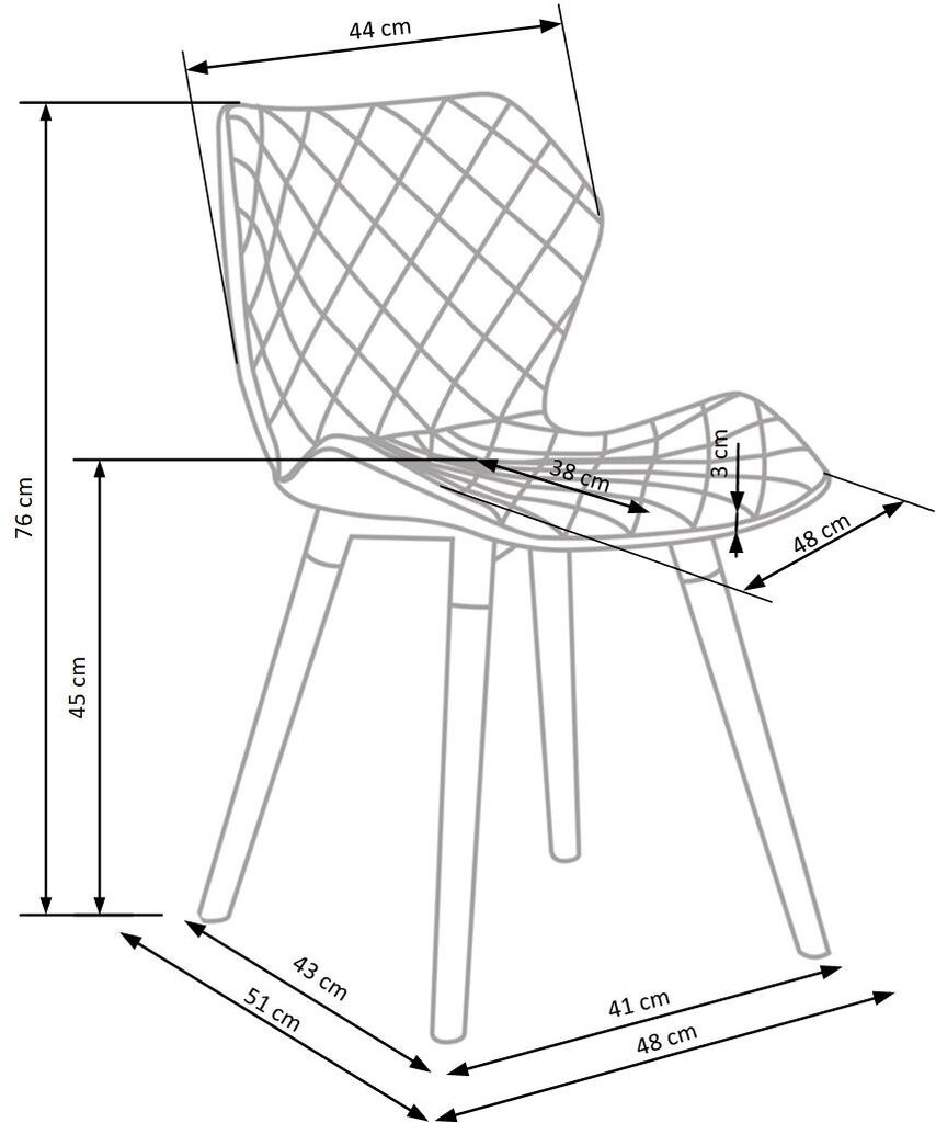 2-tooli komplekt Halmar K277, valge/hall цена и информация | Köögitoolid, söögitoolid | hansapost.ee
