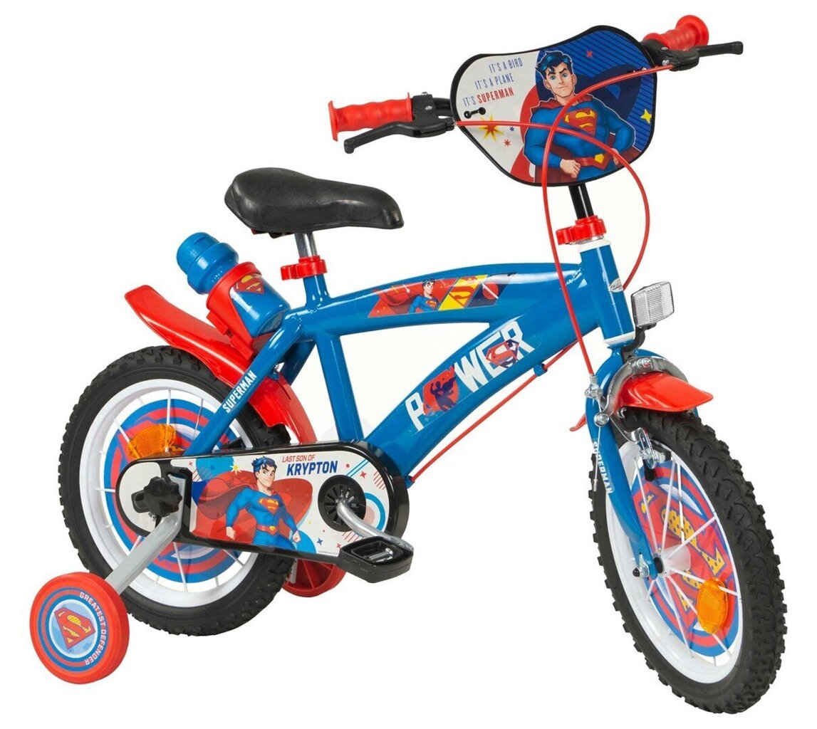 Laste jalgratas Toimsa Superman TOI14912, 14'', sinine цена и информация | Jalgrattad | hansapost.ee