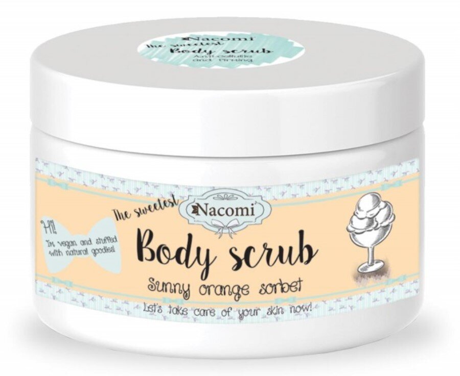 Kehakoorija Nacomi Body Scrub Orange Sorbet, 200 g hind ja info | Kehakoorijad | hansapost.ee