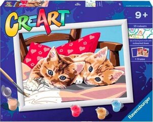 Ravensburger CreArt for Kids Two Cute Kittens hind ja info | Maalimiskomplektid numbrite järgi | hansapost.ee