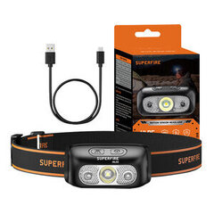 Superfire Налобный фонарь Superfire HL05-E, 120лм, USB цена и информация | Фонари и прожекторы | hansapost.ee