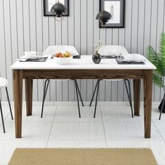 Обеденный стол Asir Milan 514, коричневый/белый цена и информация | Кухонные и обеденные столы | hansapost.ee