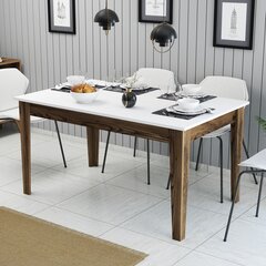 Обеденный стол Asir Milan 514, коричневый/белый цена и информация | Кухонные и обеденные столы | hansapost.ee