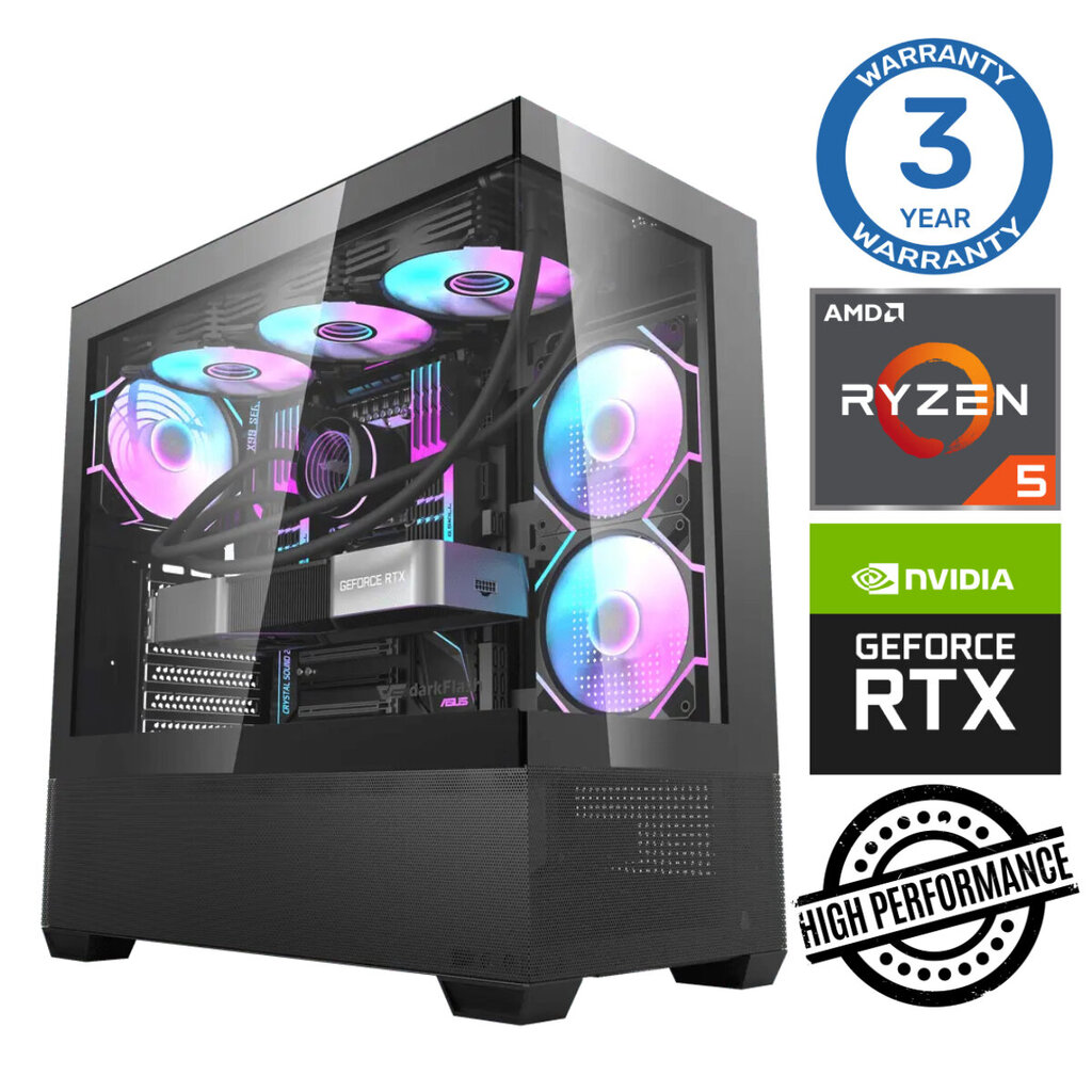 Intop Ryzen 5 7500F 64GB DDR5 1TB SSD M.2 NVME RTX4070 12GB no-OS цена и информация | Lauaarvutid | hansapost.ee