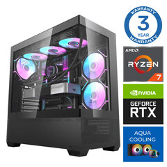 INTOP AQUA Ryzen 7 7700X 16GB DDR5 1TB SSD M.2 NVME RTX4070 SUPER 12GB no-OS цена и информация | Стационарные компьютеры | hansapost.ee