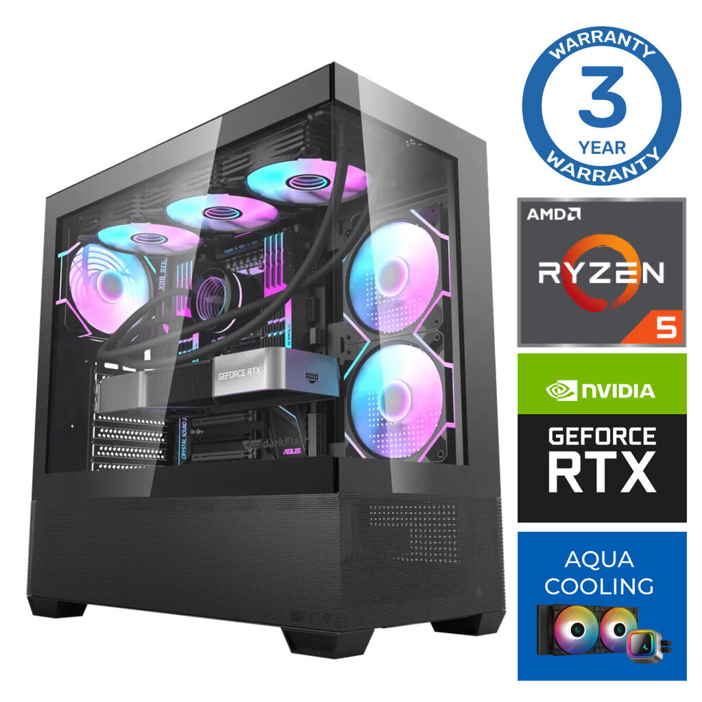 Intop Aqua Ryzen 5 7600X 32GB DDR5 1TB SSD M.2 NVME RTX4070 Super 12GB no-OS цена и информация | Lauaarvutid | hansapost.ee