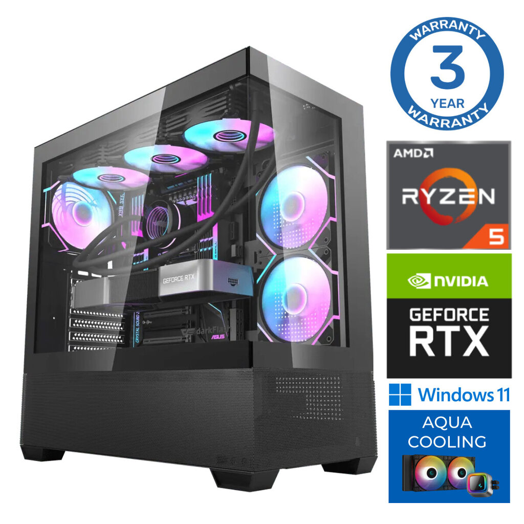 Intop Aqua Ryzen 5 7600X 32GB DDR5 1TB SSD M.2 NVME RTX4070 Super 12GB WIN11 цена и информация | Lauaarvutid | hansapost.ee