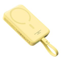 Baseus Magnetic Mini MagSafe 10000mAh 30W powerbank with built-in Lightning cable - yellow + Baseus Simple Series USB-C - USB-C 60W 0.3m cable цена и информация | Зарядные устройства Power bank | hansapost.ee