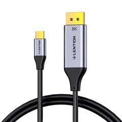 Lention USB-C to 8K60Hz DisplayPort cable, 1.7m (black) цена и информация | Кабели для телефонов | hansapost.ee