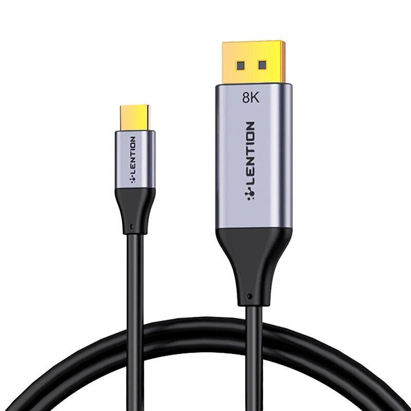 Lention DisplayPort CB-CU808DDS13-GRY цена и информация | Mobiiltelefonide kaablid | hansapost.ee