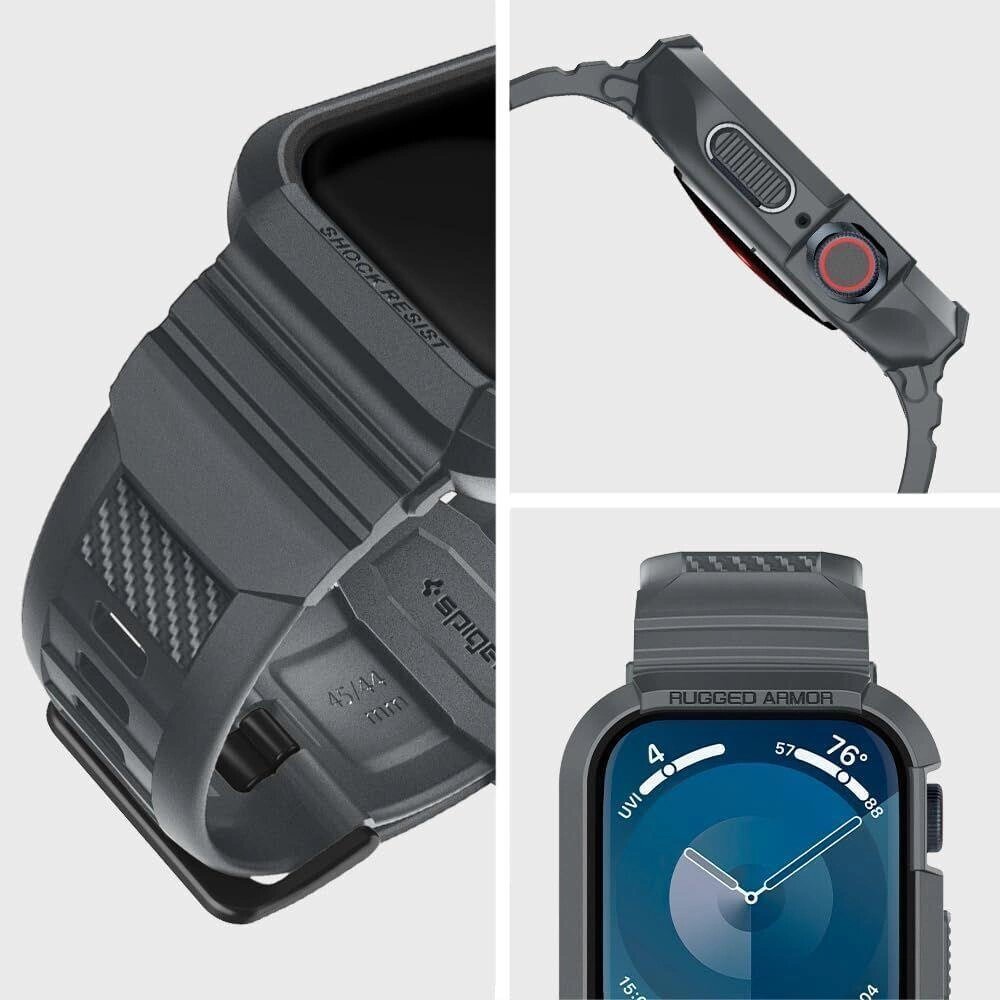 Spigen Rugged Armor Pro case Apple Watch 4 | 5 | 6 | 7 | 8 | 9 | SE Dark Gray hind ja info | Nutikellade aksessuaarid ja tarvikud | hansapost.ee