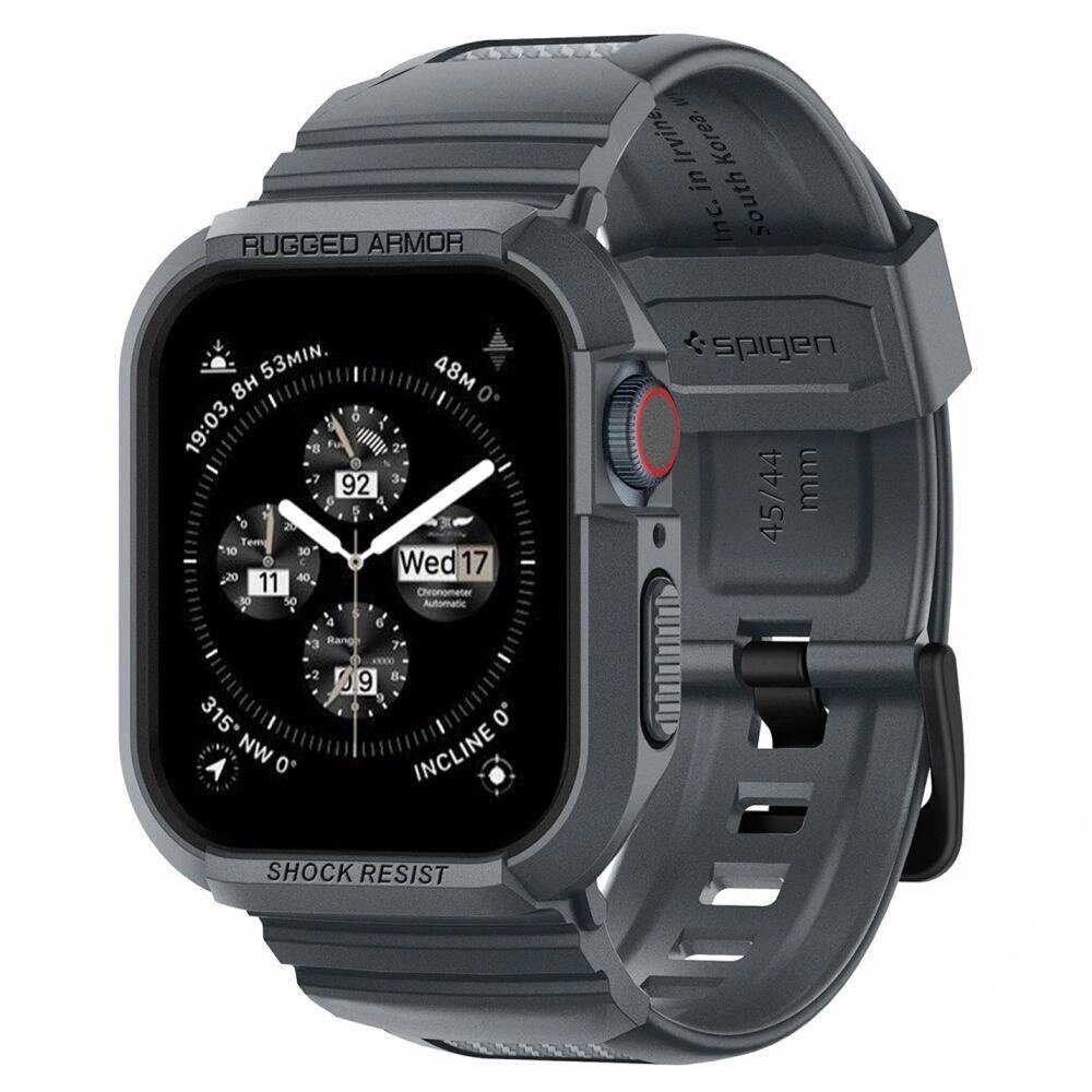 Spigen Rugged Armor Pro case Apple Watch 4 | 5 | 6 | 7 | 8 | 9 | SE Dark Gray цена и информация | Nutikellade aksessuaarid ja tarvikud | hansapost.ee