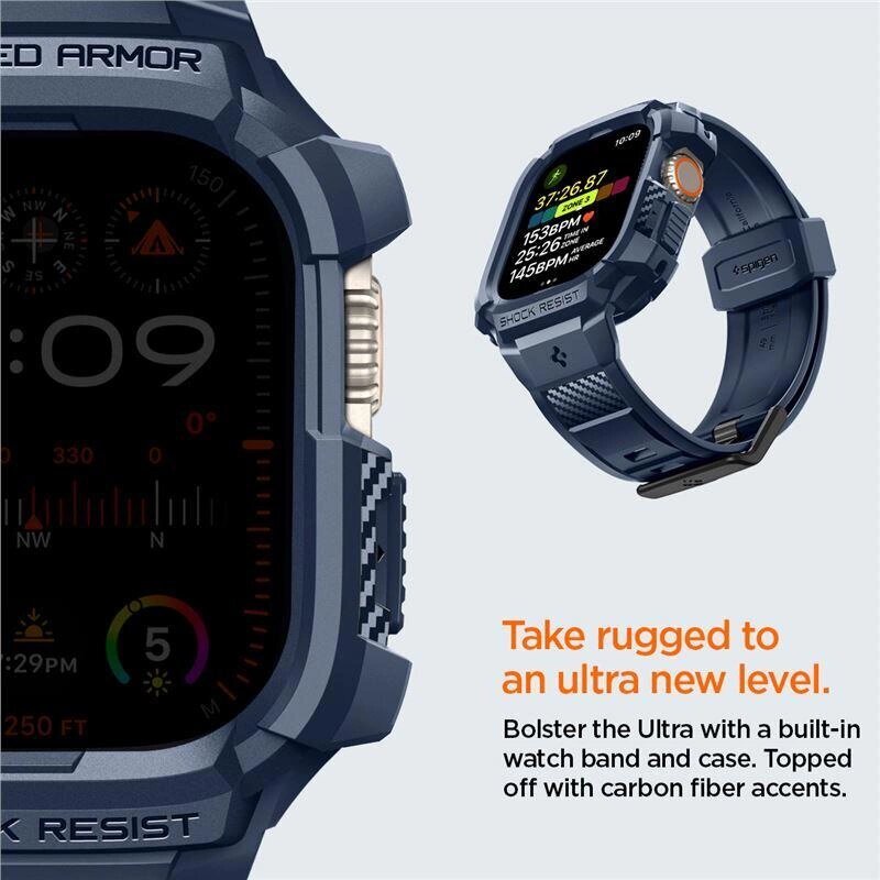 Spigen Rugged Armor Pro case Apple Watch Ultra 1 | 2 (49 mm), navy blue цена и информация | Nutikellade aksessuaarid ja tarvikud | hansapost.ee