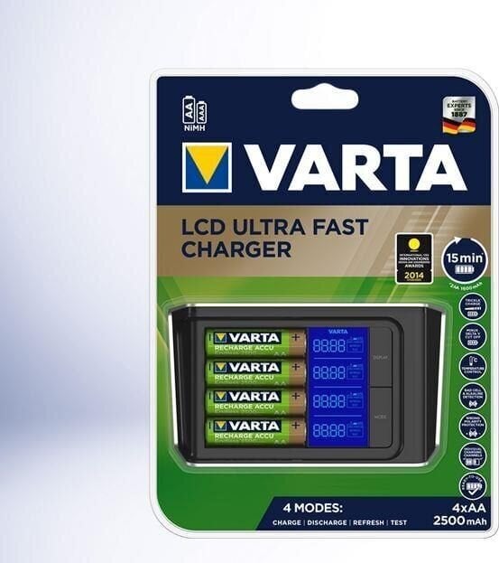 LCD kiirlaadija Varta 57685 + 4 AA 2100 mAh цена и информация | Akupatareide laadijad | hansapost.ee