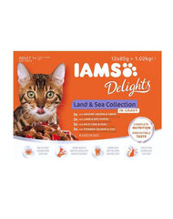 Консервы IAMS Delights с птицей, бараниной и рыбой, 12x85 г цена и информация | Кошачьи консервы | hansapost.ee