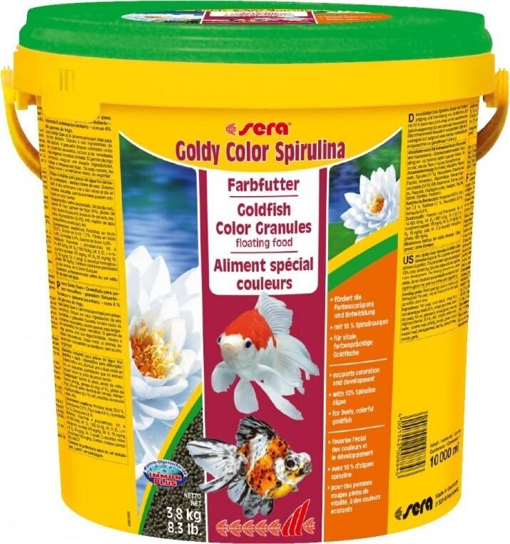 Toit kaladele Sera Goldy Color Spirulina Nature, 10 l hind ja info | Kalade toit | hansapost.ee