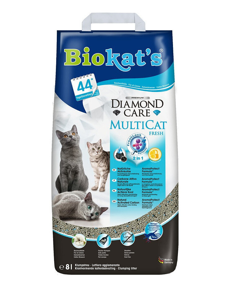 Paakuv kassiliiv Biokat's Diamond Care Multicat fresh, 8 l цена и информация | Kassiliiv | hansapost.ee