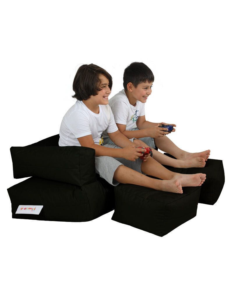 Kott-tool Kids Double Seat Pouf, must цена и информация | Kott-toolid, tumbad, järid | hansapost.ee