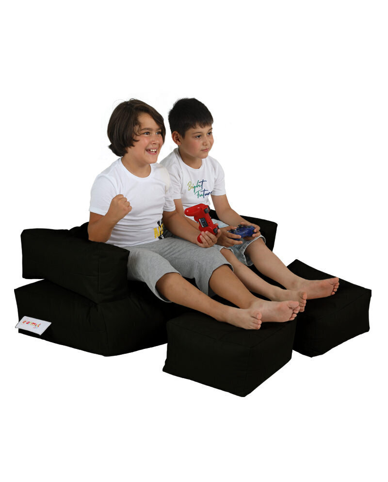 Kott-tool Kids Double Seat Pouf, must hind ja info | Kott-toolid, tumbad, järid | hansapost.ee