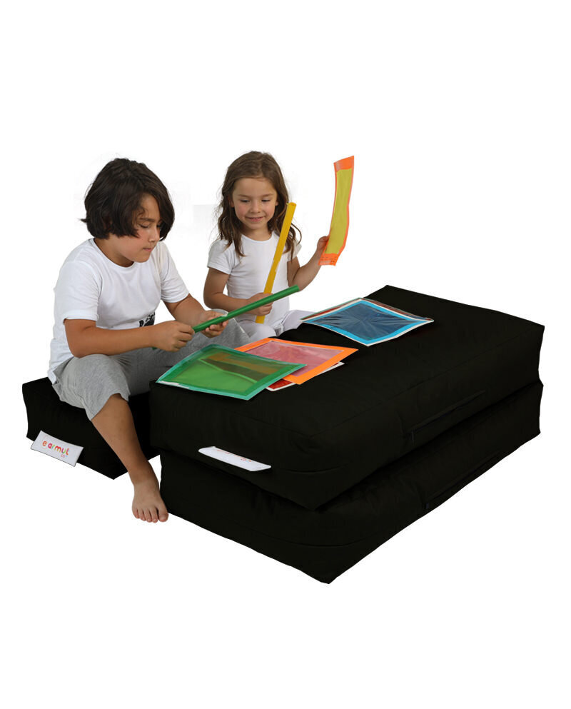Kott-tool Kids Double Seat Pouf, must цена и информация | Kott-toolid, tumbad, järid | hansapost.ee