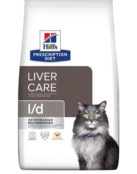 Hill's PD L/D Liver Care kuivtoit kanaga, 1,5 kg hind ja info | Kassi kuivtoit ja kassikrõbinad | hansapost.ee