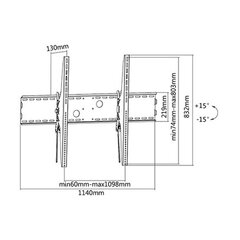 Sunne Wall Mount, 60-100-LP, 60-100 , M цена и информация | Кронштейны и крепления для телевизоров | hansapost.ee