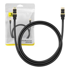 Network cable cat.8 Baseus Ethernet RJ45, 40Gbps, 1m (black) цена и информация | Кабели и провода | hansapost.ee